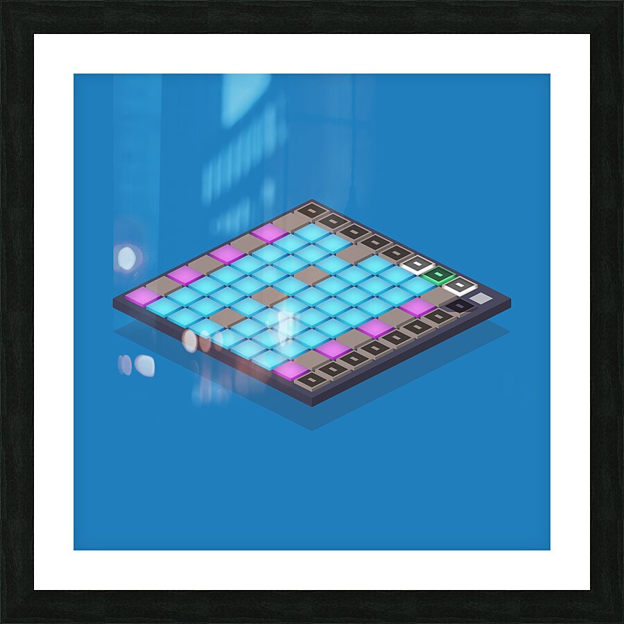 music equipment controller studio button blue key Picture Frame print