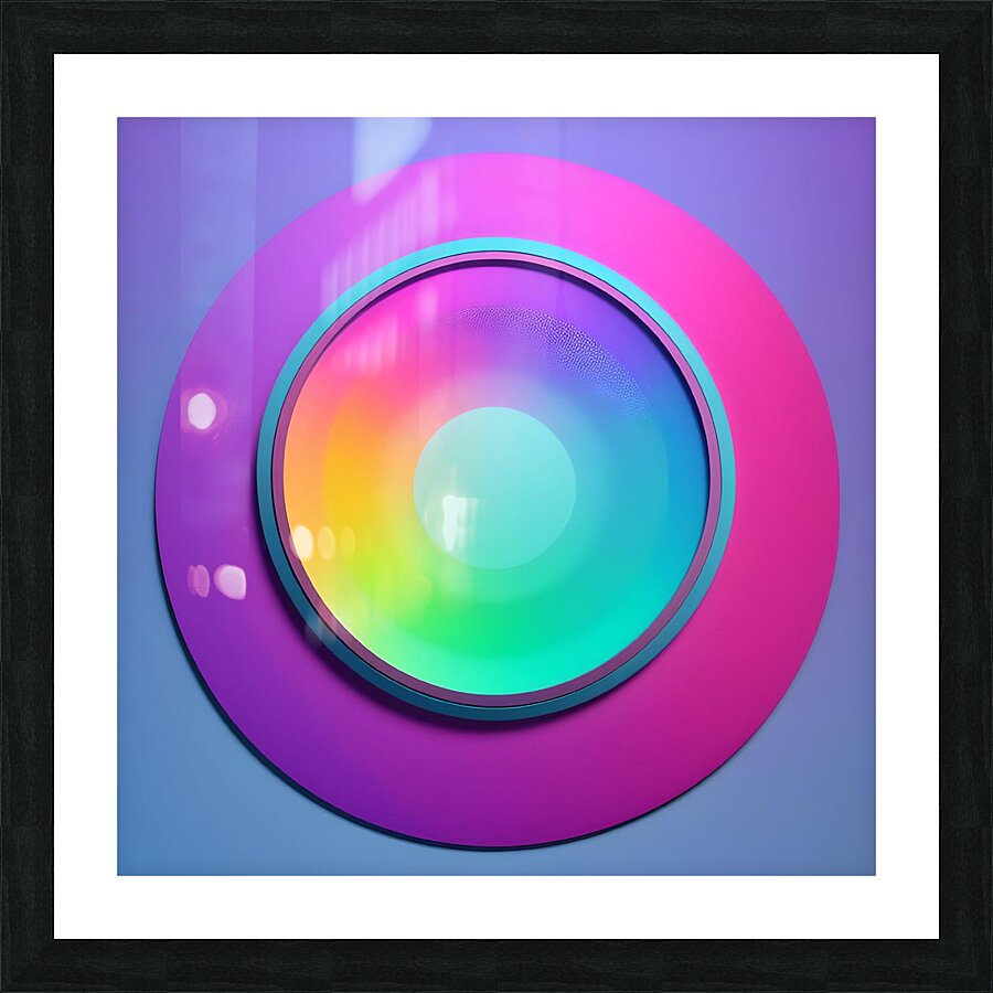 circle colorful rainbow spectrum button gradient Picture Frame print