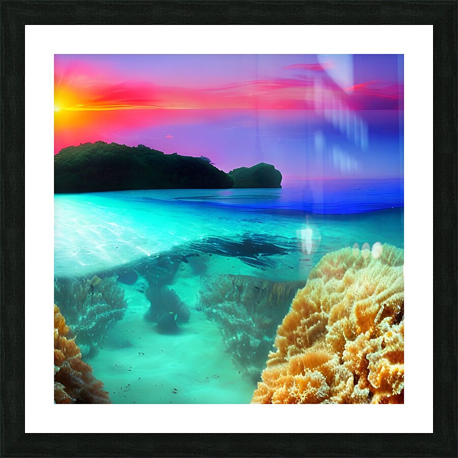 sea ocean landscape water transparent clean coral Picture Frame print