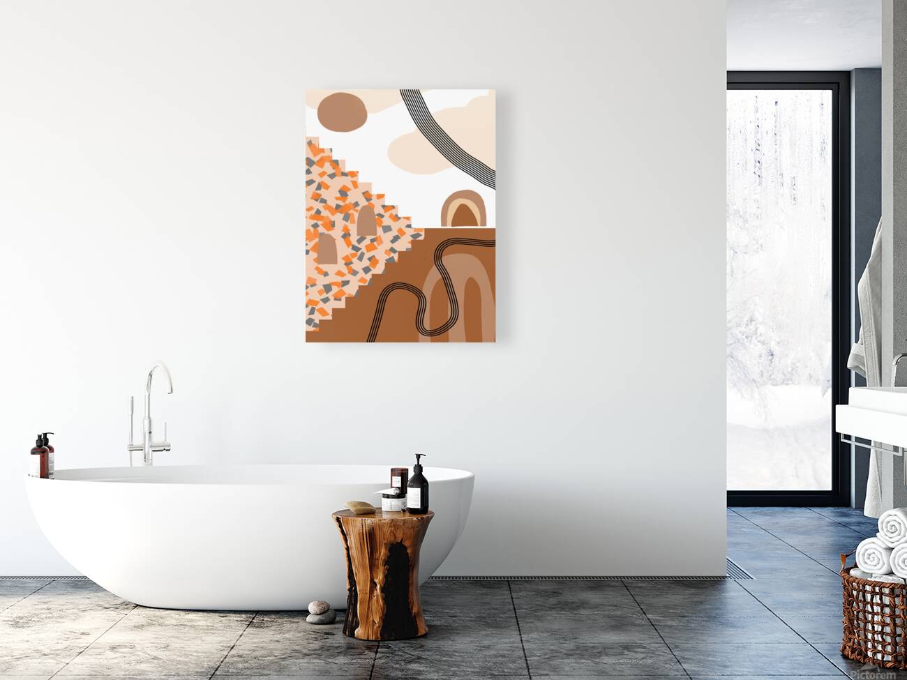 bohemian digital minimalist boho style geometric Reproduction