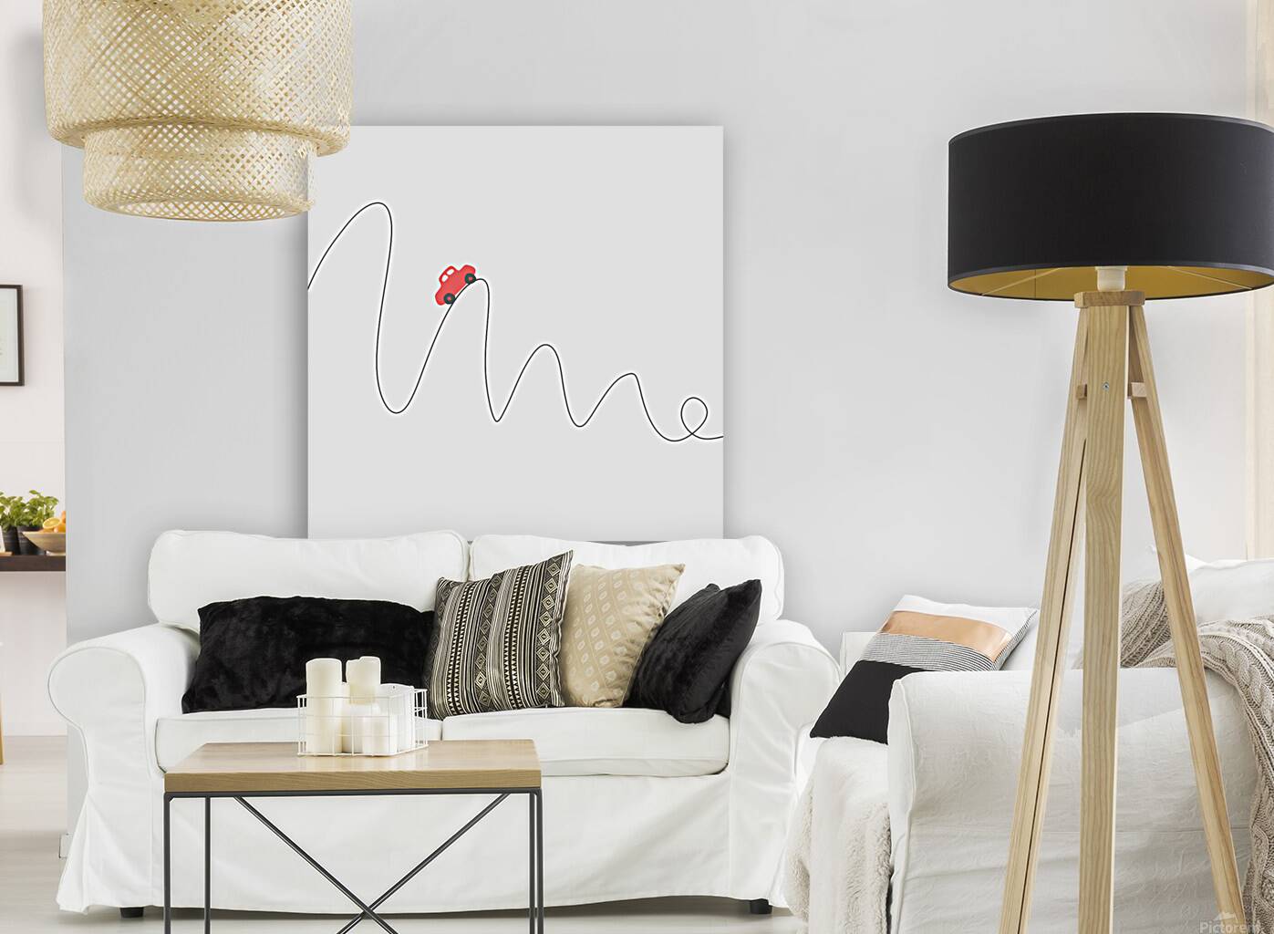 minimalist road automobile lineart comic ride Reproduction