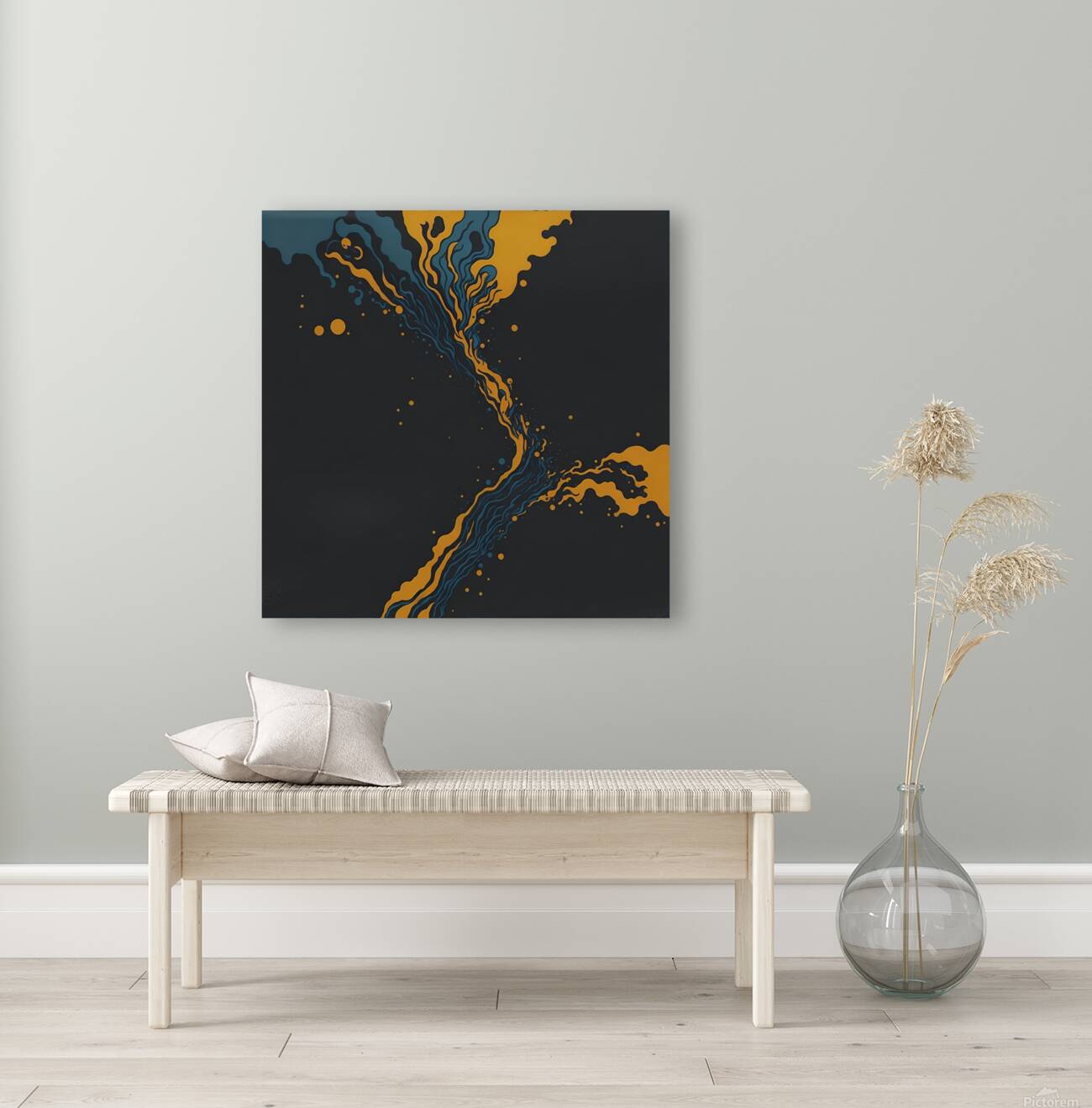 abstract liquid paint dynamic Reproduction