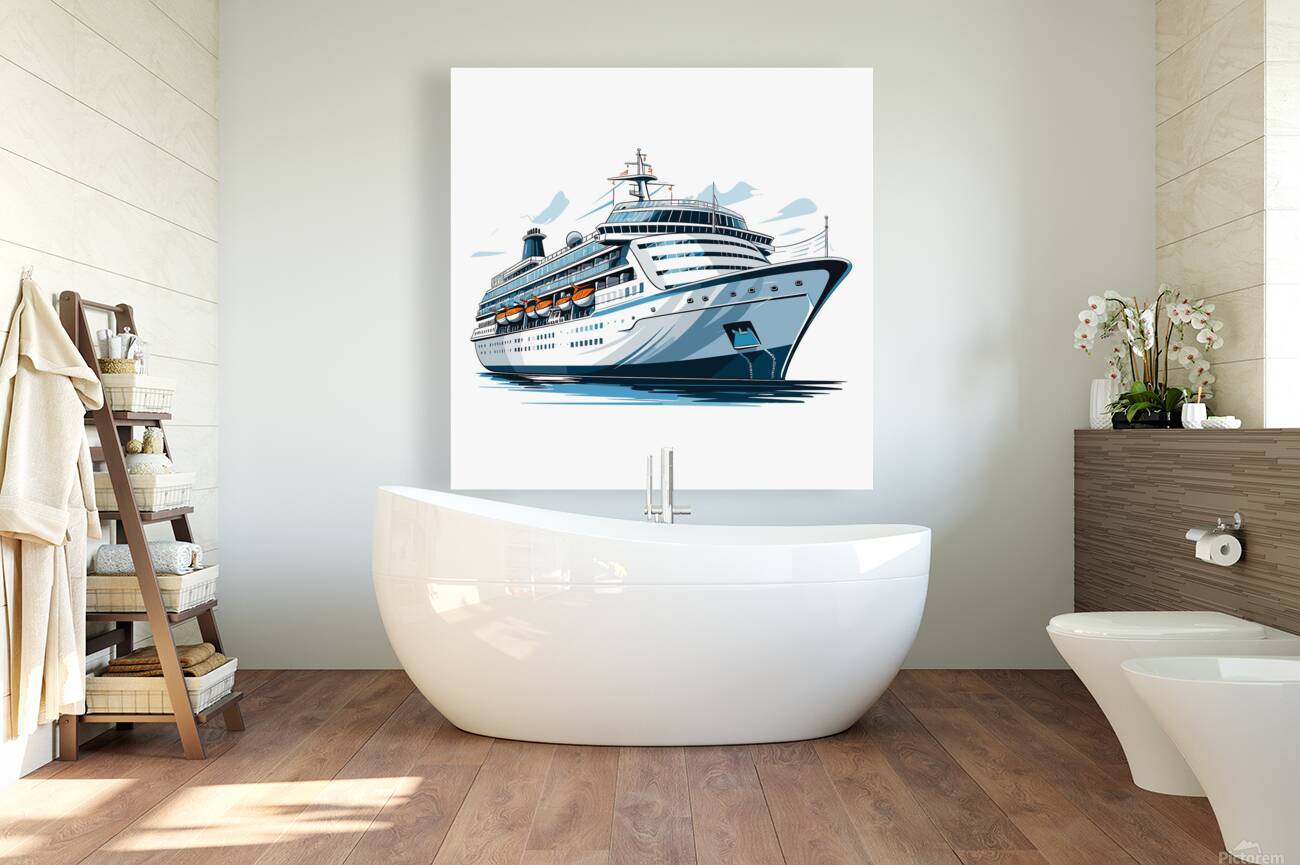 cruise ship travel vacation cruising sea water ve Reproduction