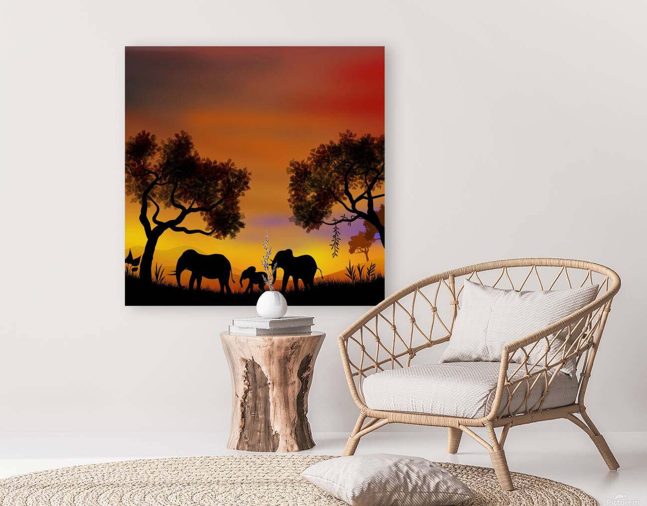 landscape illustration elephants animals africa s Reproduction