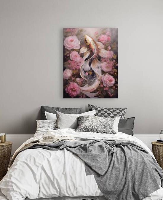 koi fish nature roses by Sastroredjo