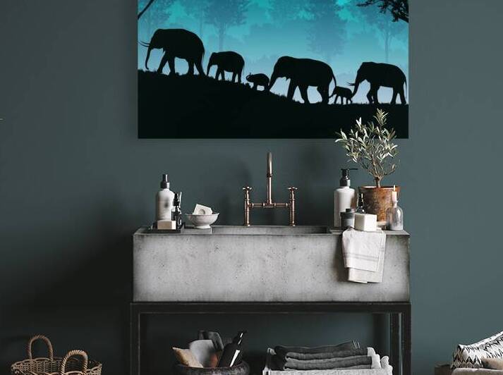 sunset elephant animal silhouette nature landscap by Sastroredjo