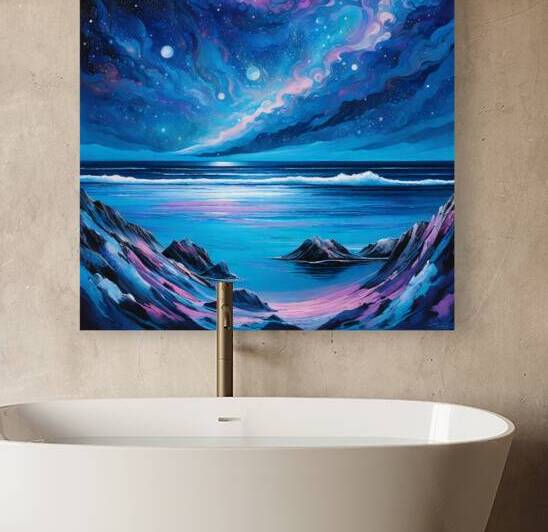 sea stars night nature ocean sky space galaxy nig by Sastroredjo