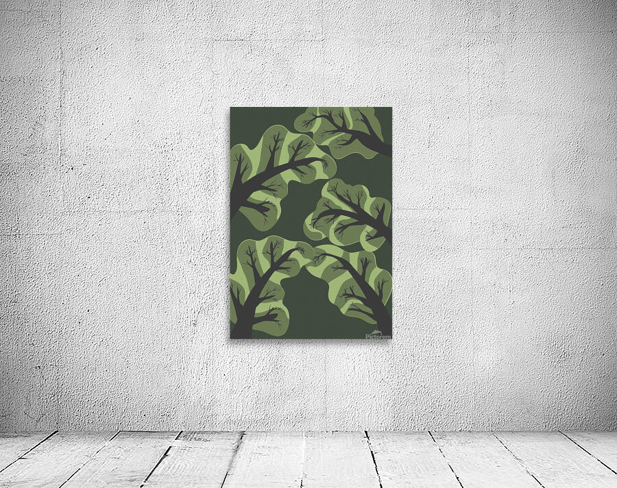 trees forest evening drawin Wall Preview