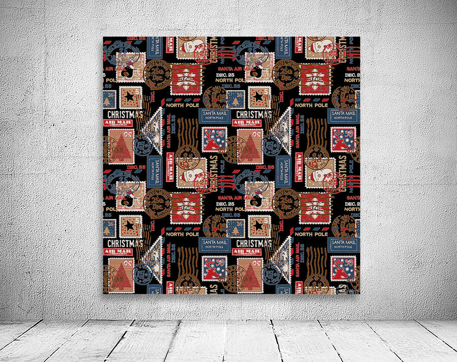 letters stamps christmas pattern Wall Preview