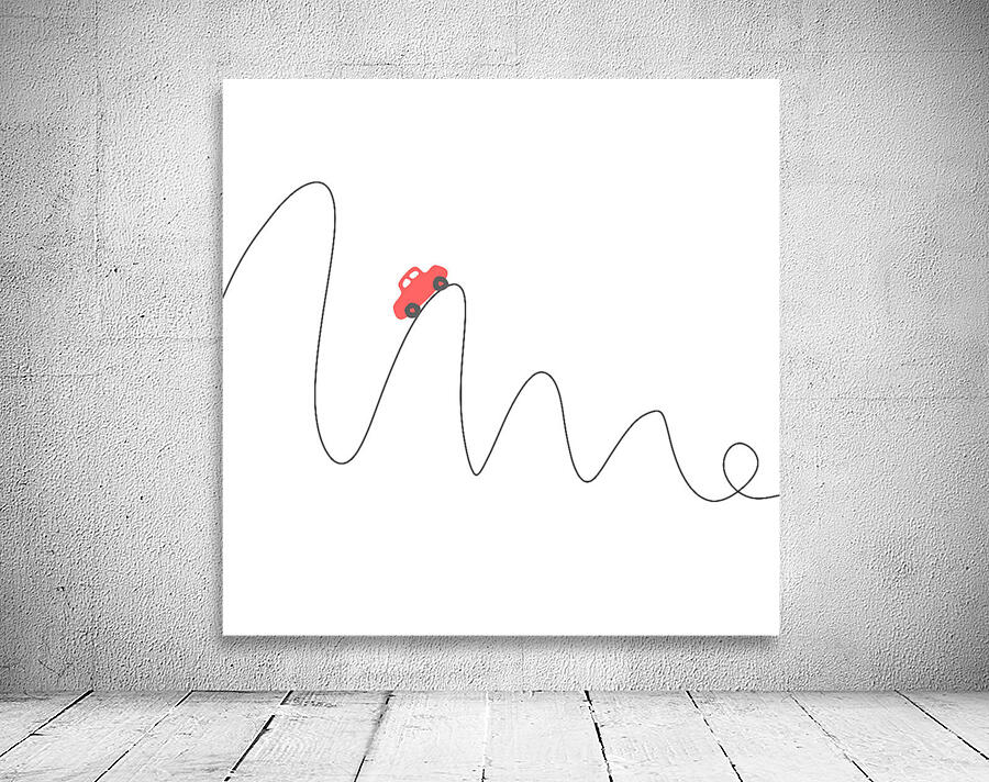 minimalist road automobile lineart comic ride Wall Preview