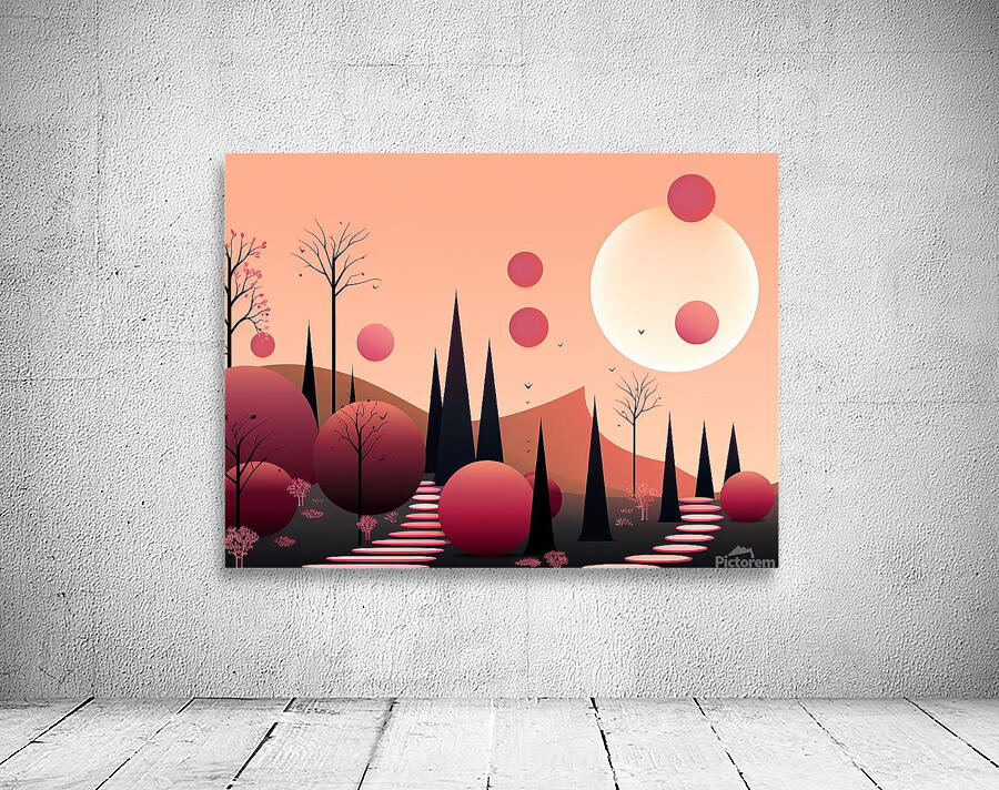 sunset dawn trees forest park art Wall Preview