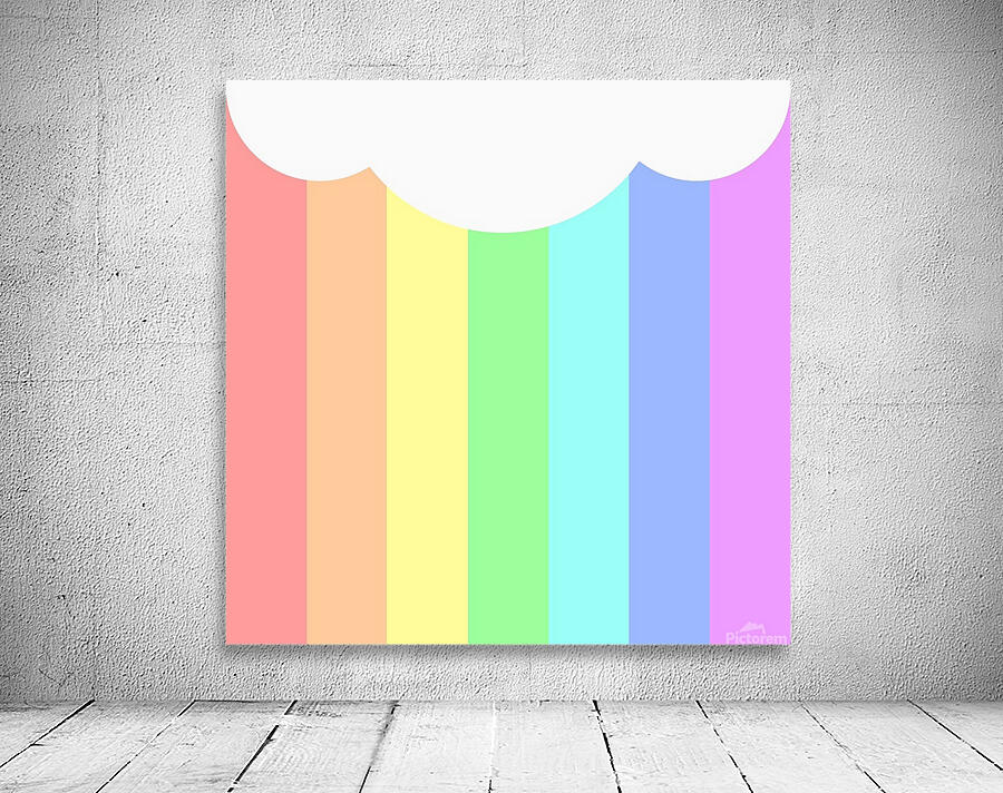 rainbow cloud background pastel template multi co Wall Preview