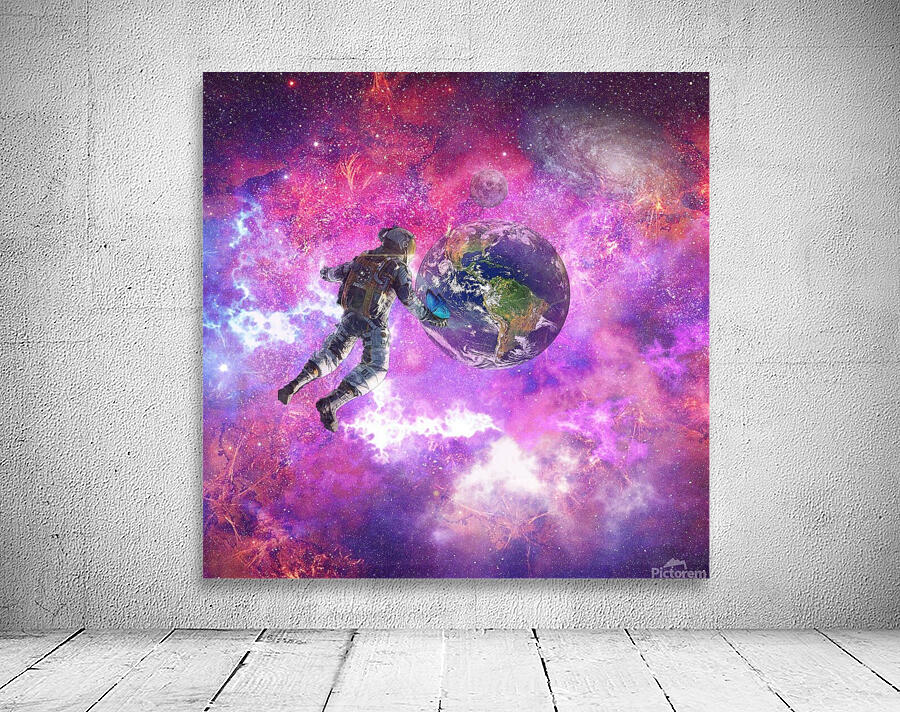 astronaut earth space planet universe fantasy ast Wall Preview