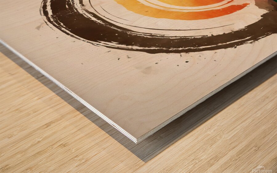 nature watercolor mountain camping outdoors fores Wood print