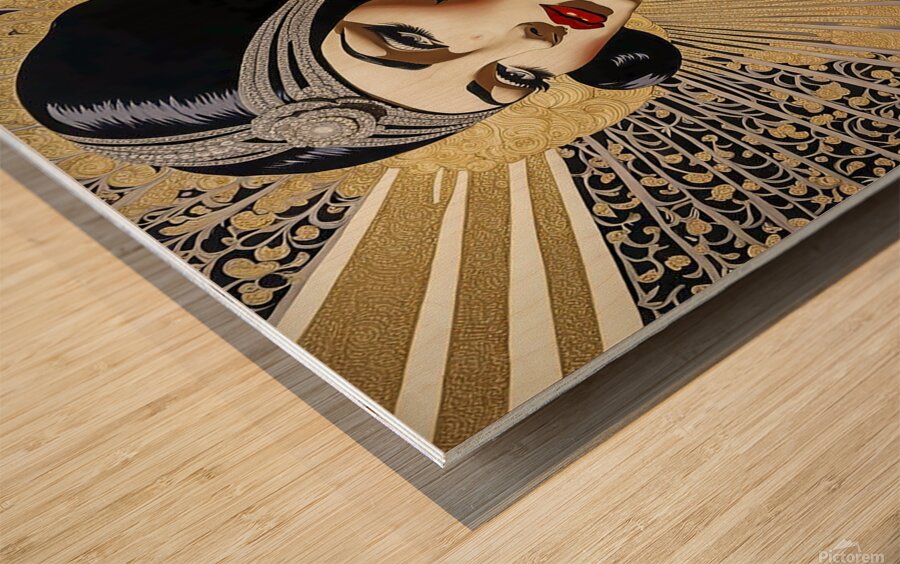 art deco beauty woman female gorgeous girl face p Wood print