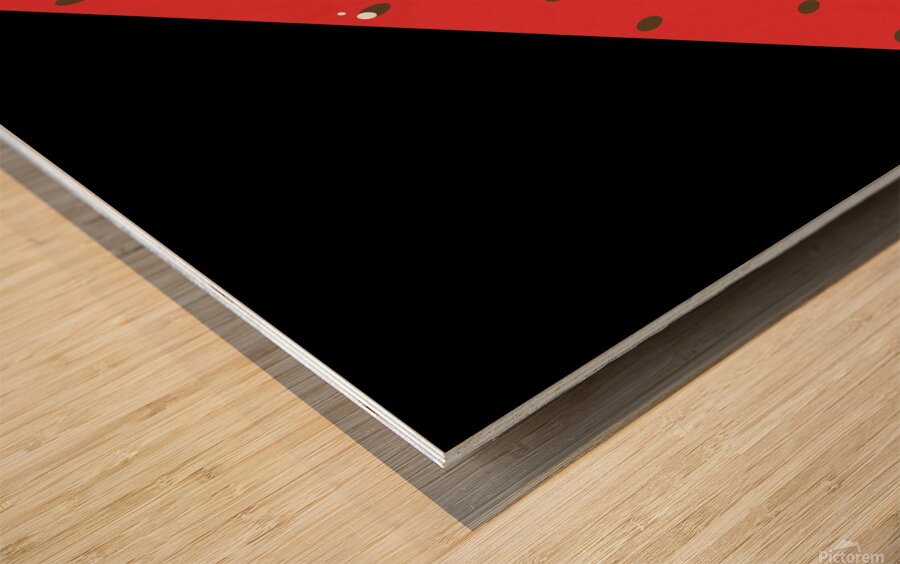 fruit watermelon cute kawaii healthy seeds face.j Wood print