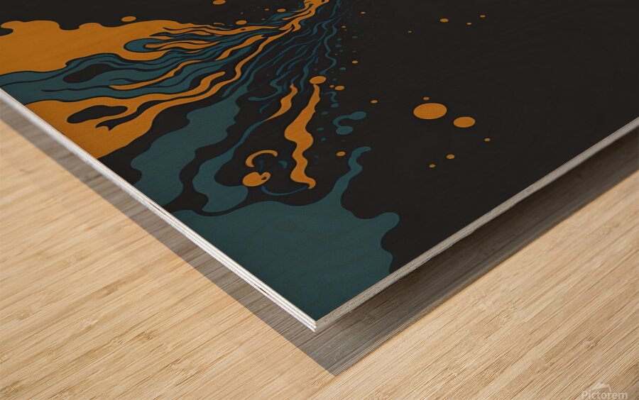abstract liquid paint dynamic Wood print