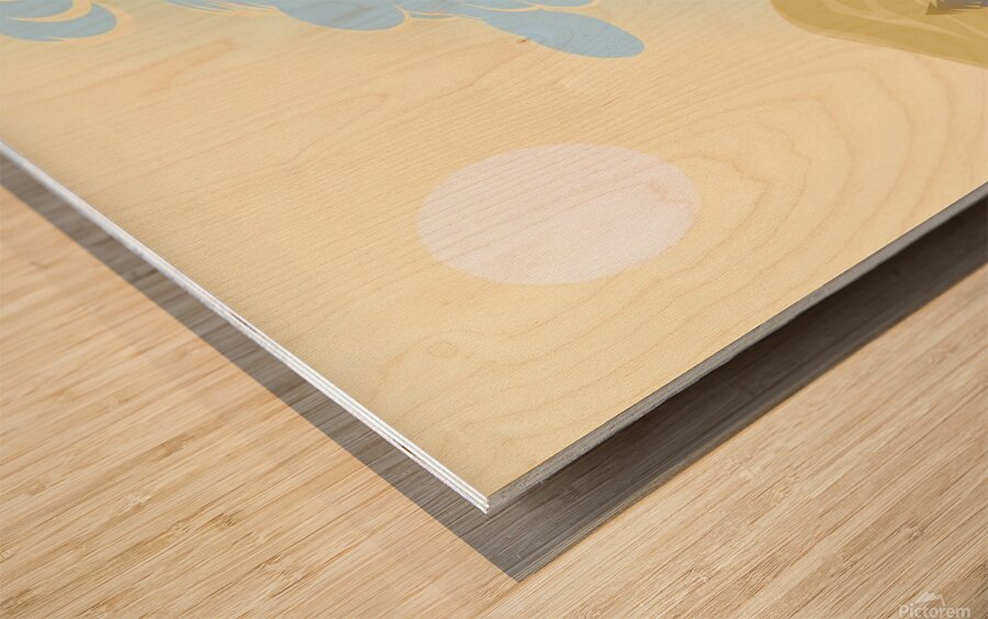 mountains forest landscape sky clouds sun sunligh Wood print