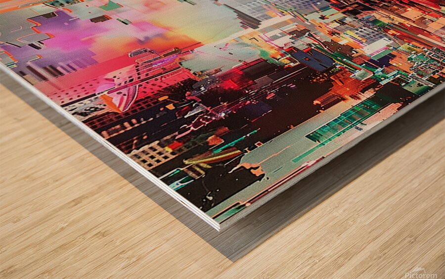 digital computer technology office information mo Wood print