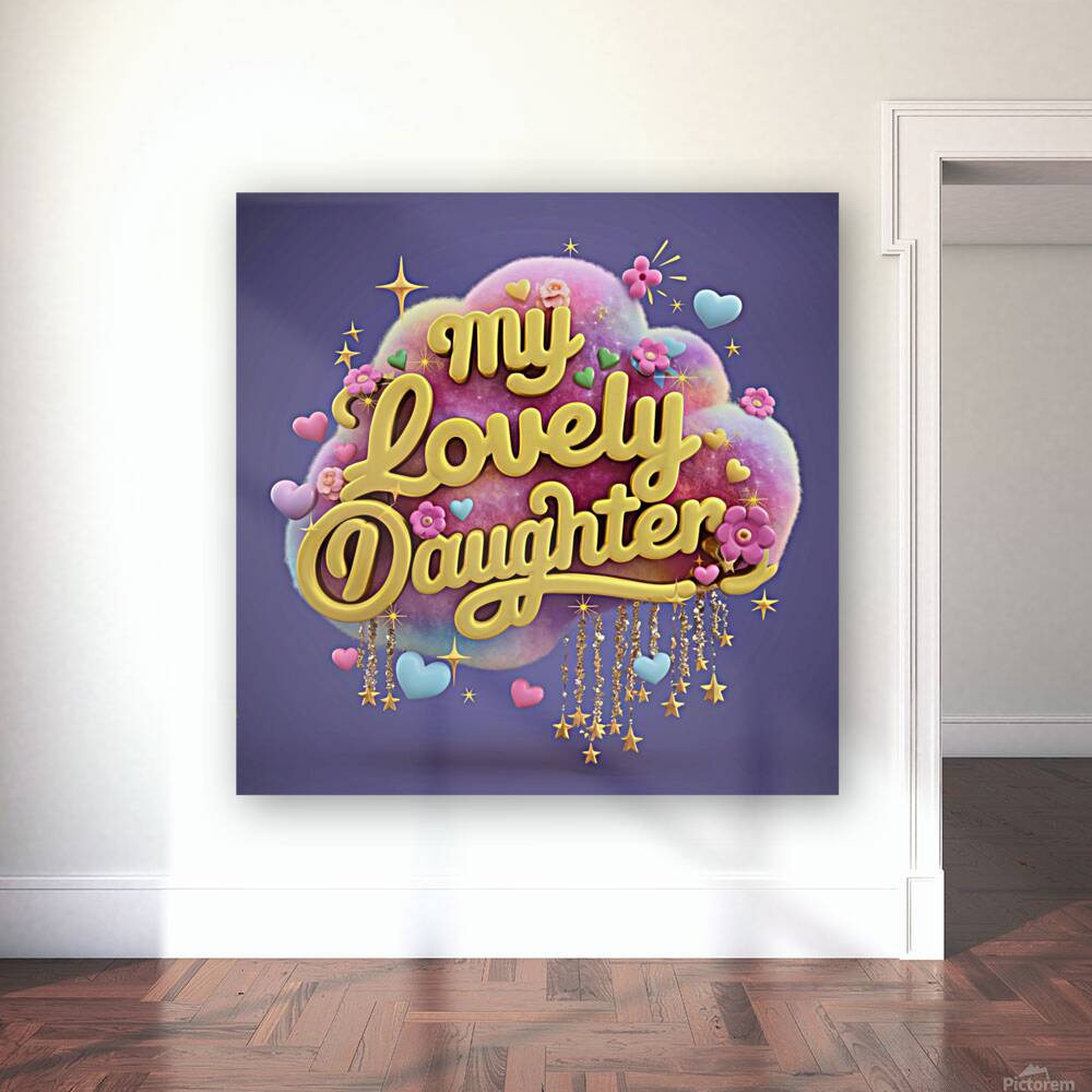 a mesmerizing 3d render showcasing the name  my lovely daughter Reproduction