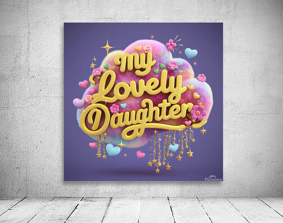 a mesmerizing 3d render showcasing the name  my lovely daughter Wall Preview