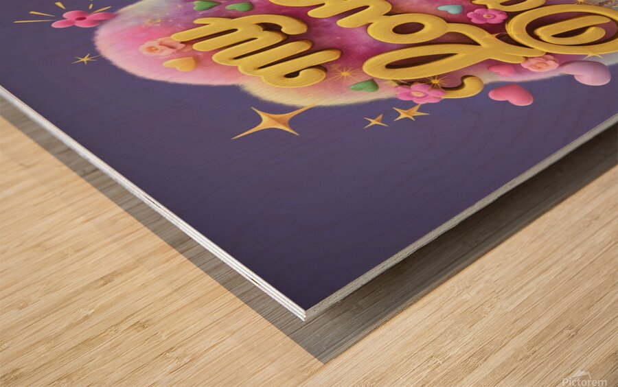 a mesmerizing 3d render showcasing the name  my lovely daughter Wood print