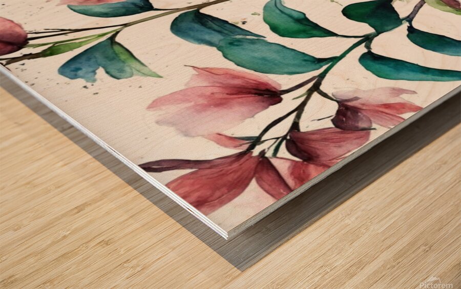 Summer collect pink roses Wood print