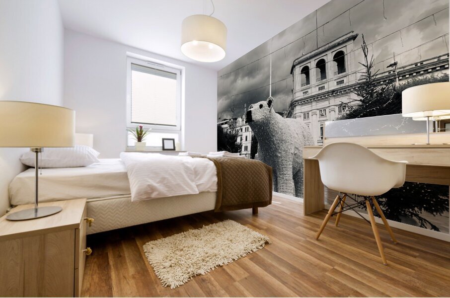 City bear noir Mural print