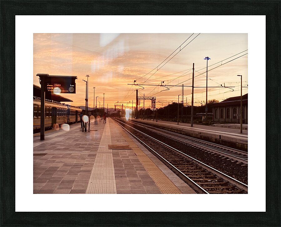 Sunset at Terni station Picture Frame print