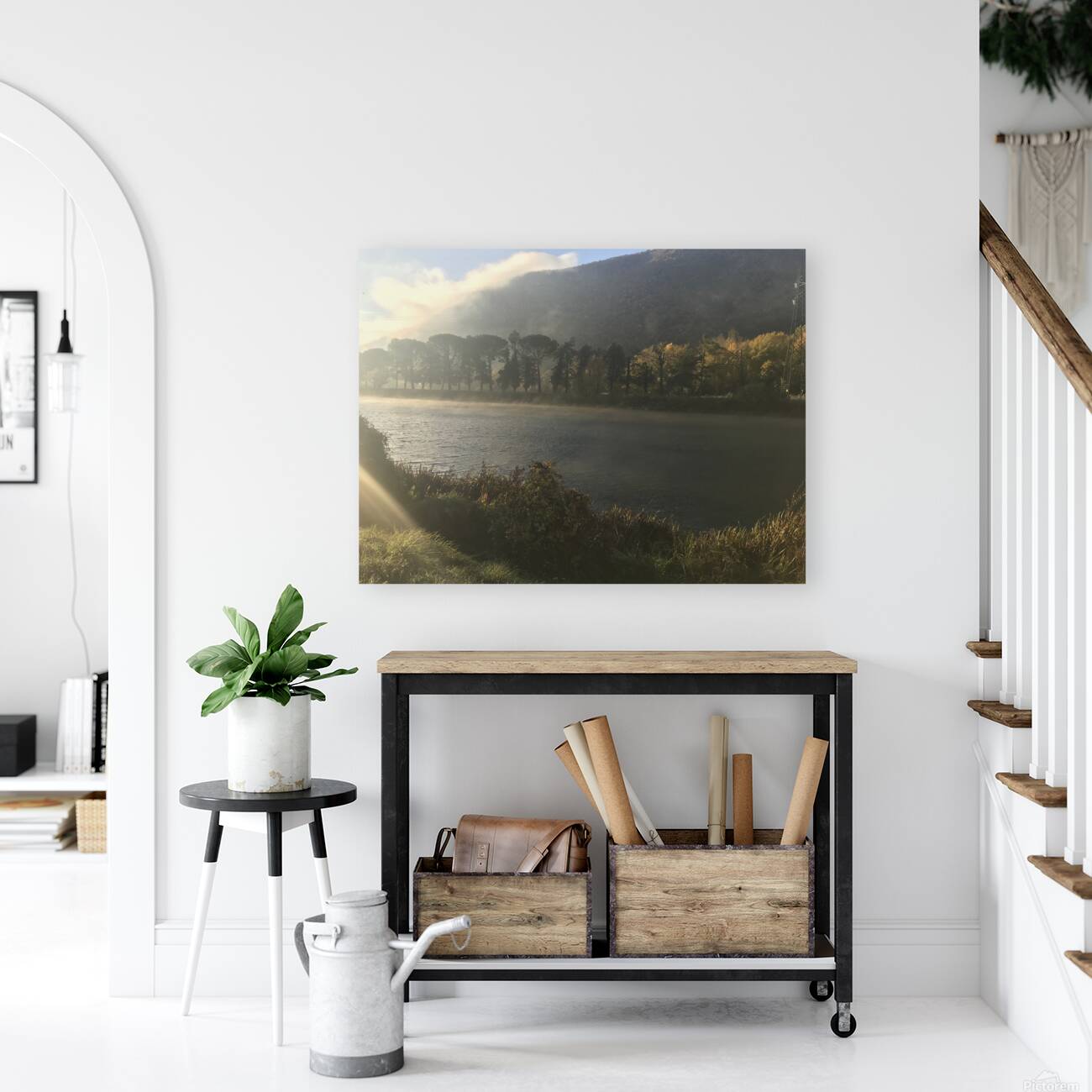River and trees Reproduction
