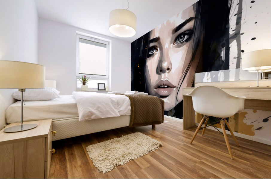 Girl watercolor no.1 Mural print