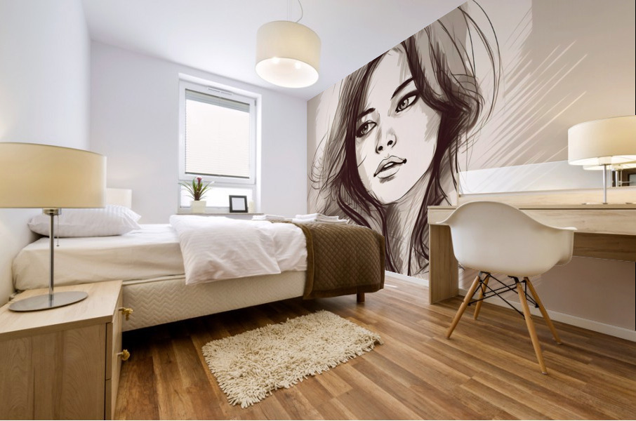 Women sketch no.10 Mural print