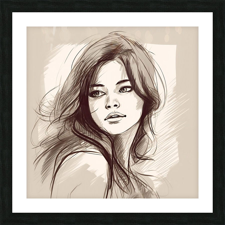 Women sketch no.10 Picture Frame print