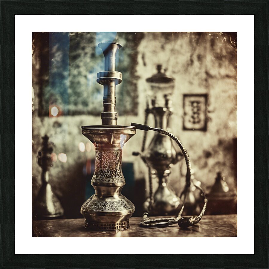 338690 shisha with light colored old Arabic backg Picture Frame print