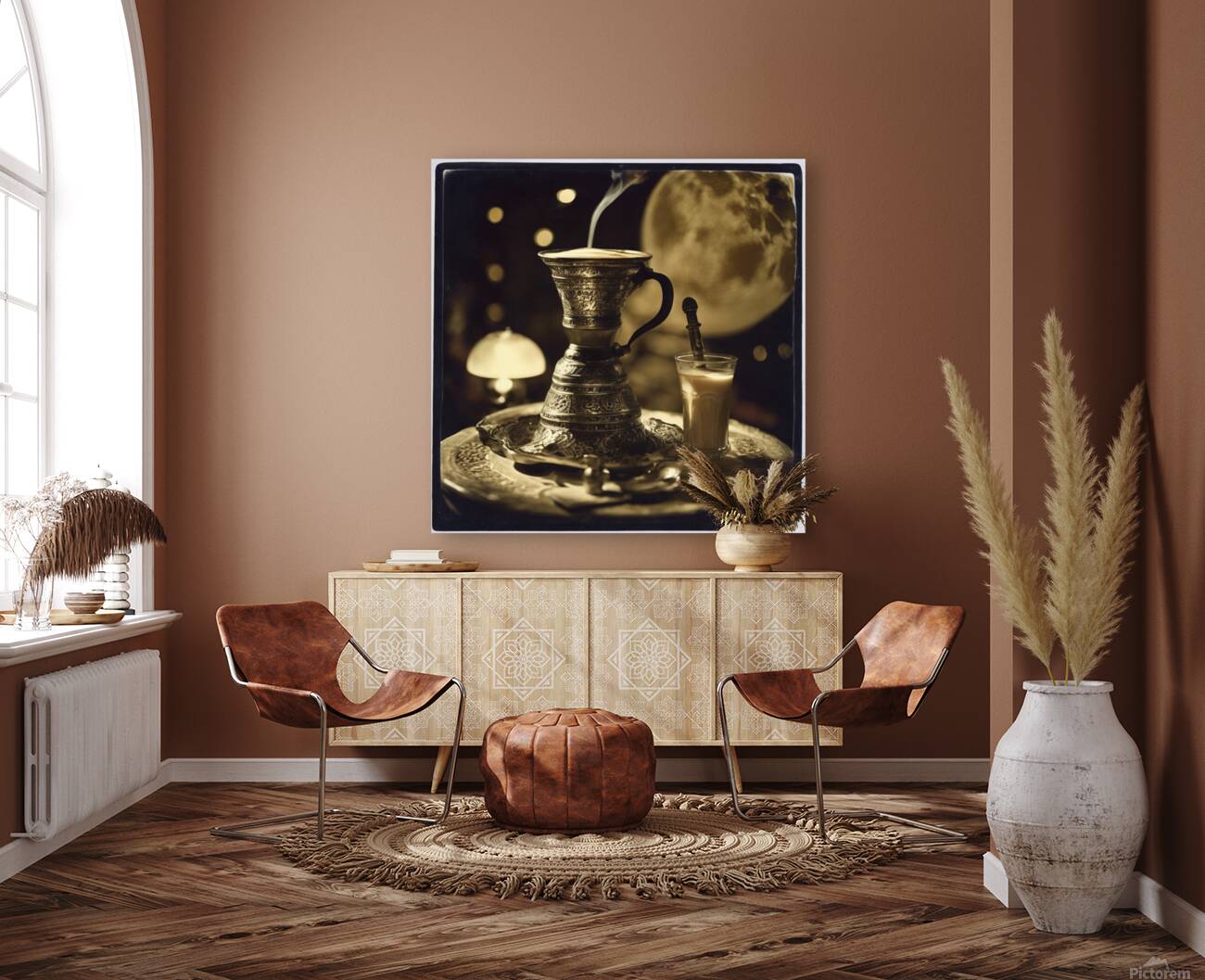 919882 hot coffee drink in old fashion glass ware Reproduction