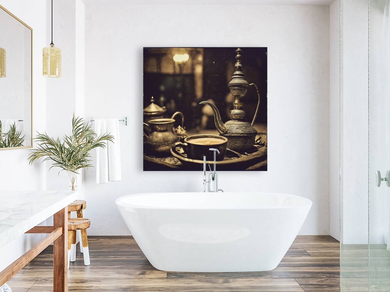 919881 hot coffee drink in old fashion glass ware Reproduction