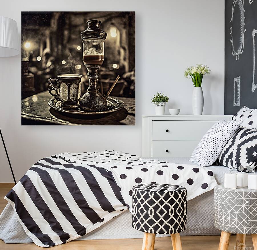 919879 hot coffee drink in old fashion glass ware Reproduction