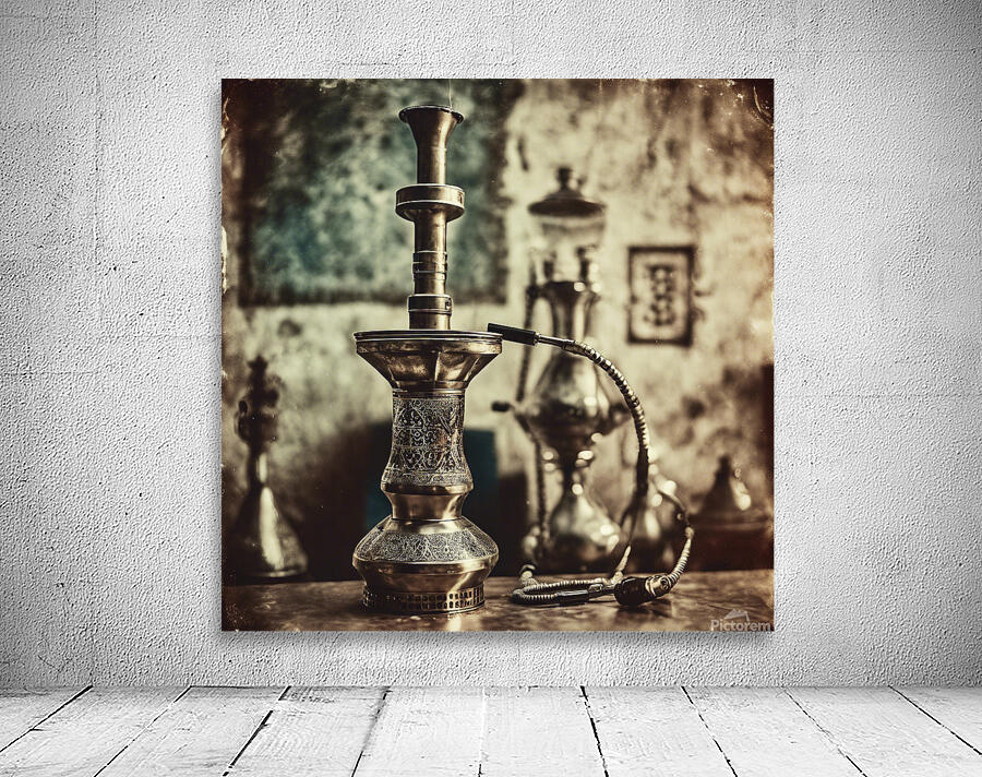 338690 shisha with light colored old Arabic backg Wall Preview