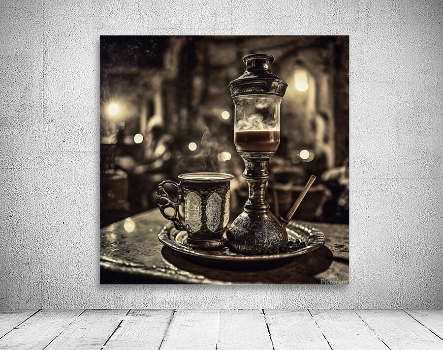 919879 hot coffee drink in old fashion glass ware Wall Preview