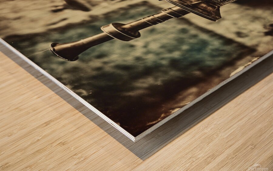 338690 shisha with light colored old Arabic backg Wood print