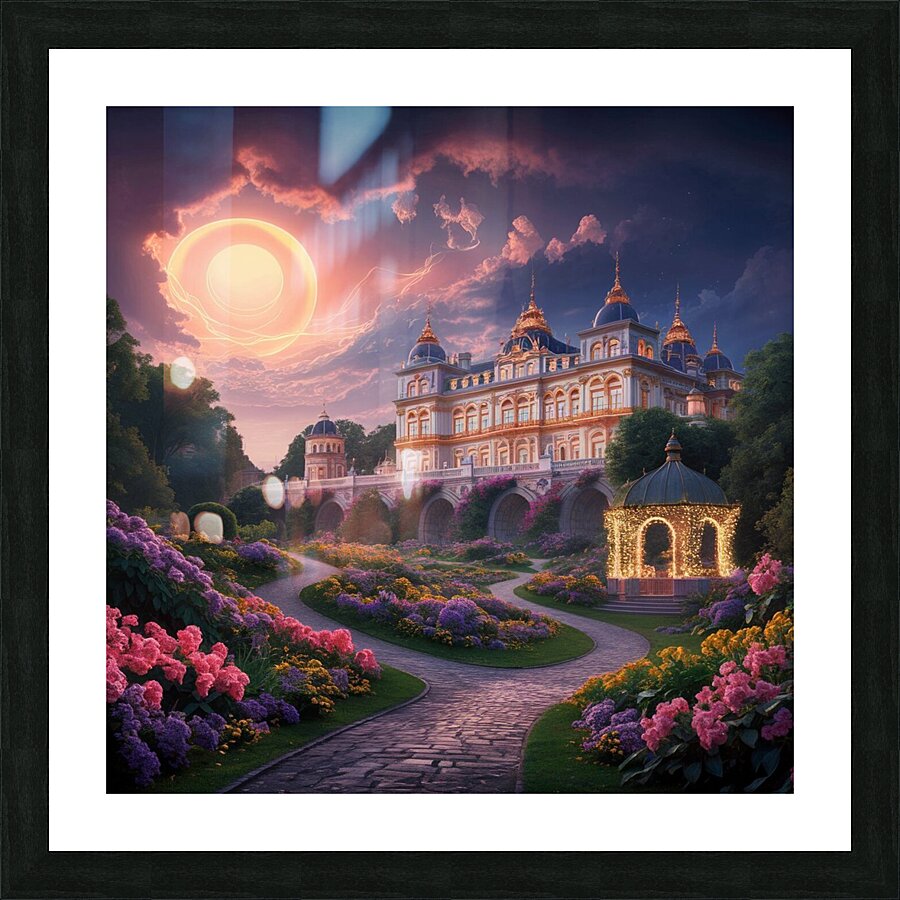 a stunning panoramic view of a grand palace and i Picture Frame print