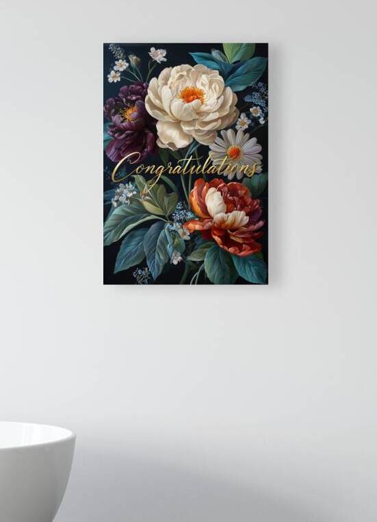Congratulations with Floral Arrangement Card. by Sama cute shop