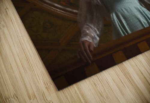 Young girl standing under a classical artwork of the cathedral ceiling Artmood Visualz puzzle