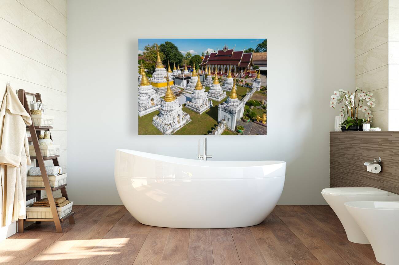 Wat Chedi Sao Lang Buddhist Temple Lampang Thailand Reproduction