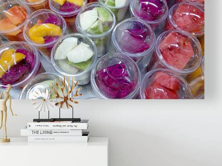 Cut Tropical Fruit Smoothie Mix Plastic Cup by Kevin Miller Photography