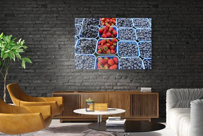 Fresh Ripe Organic Blueberries Strawberries Fruit Farmers Market by Kevin Miller Photography