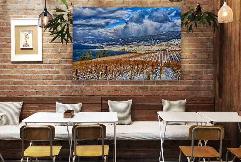 Okanagan Lake and Naramata Bench Vineyard Okanagan Valley Penticton by Kevin Miller Photography