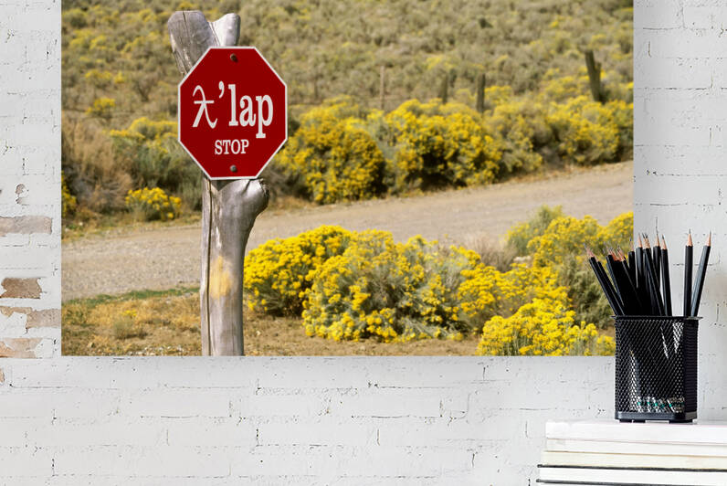 Bilingual Stop Sign Osoyoos British Columbia by Kevin Miller Photography