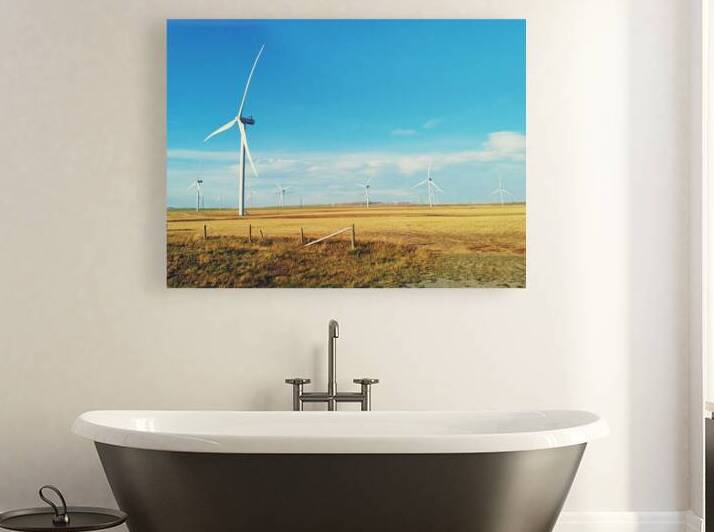 Wind turbine Pincher Creek Alberta Canada. by Kevin Miller Photography