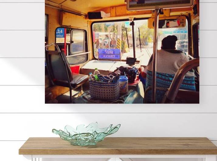 Public bus transportation on the road Bangkok Thailand. by Kevin Miller Photography